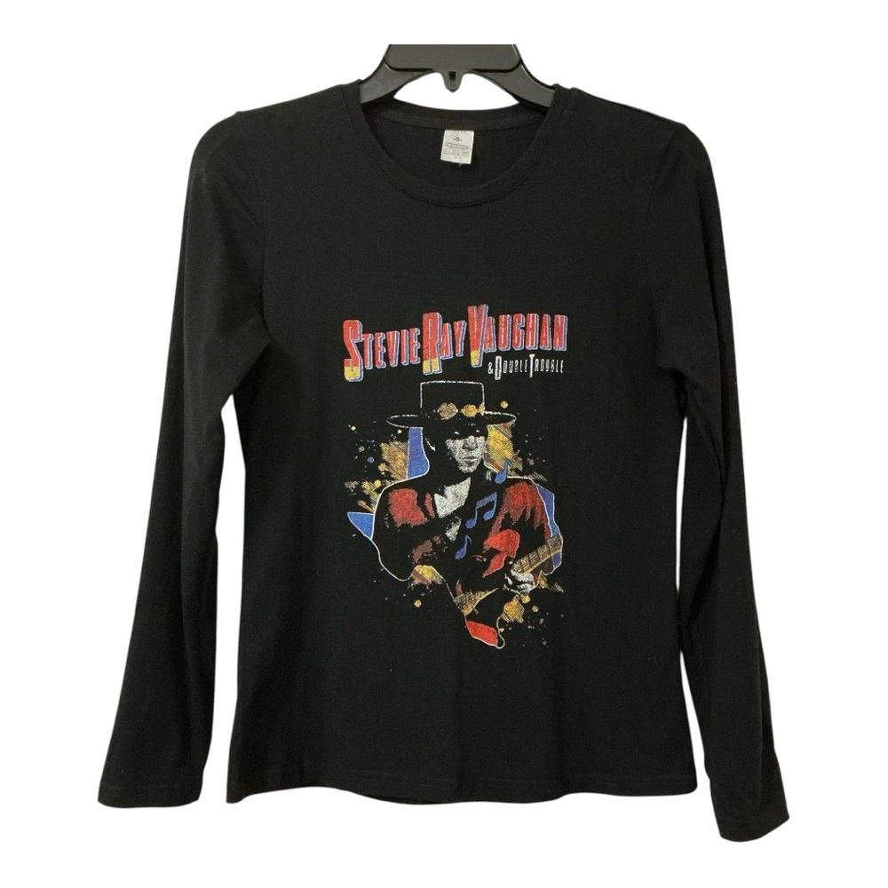 Graphic Long Sleeve T-Shirt Stevie Ray Vaughan & Double Trouble Jet Black Size S